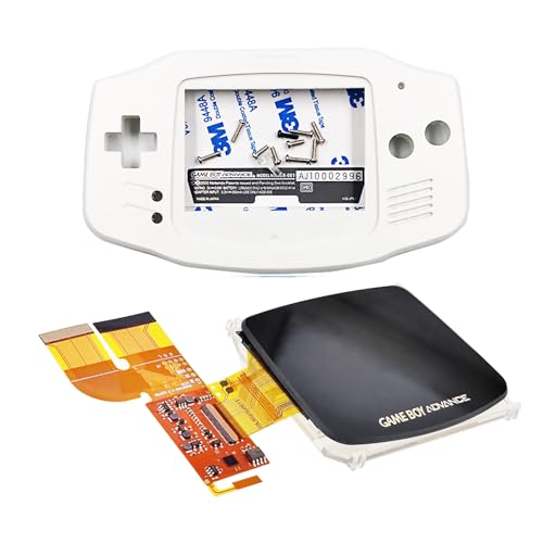 Weißes GBA spezielles Gehäuse + IPS-Display erhellen Bildschirm Mod Kit Ersatz für Gameboy Advance Handheld Spielkonsolen, DIY V3 Dot to Dot Full Cover LCD / Glas Spiegel All-in-One Assembly von Valley Of The Sun