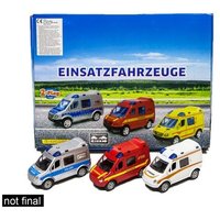 Einsatzfahrzeug 2-Play traffic 11cm Pull Back Licht/Sound 3fach sortiert von Van Manen