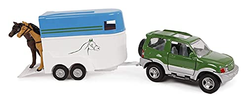 Van Manen 2-Play Traffic Die Cast Geländewagen mit Pferdeanhänger, 2 Pferden - 521516 von Van Manen