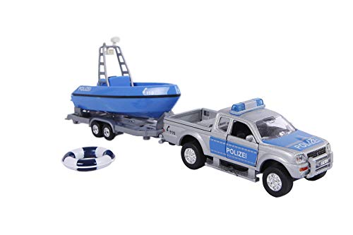 Van Manen 2-Play Traffic Die Cast Polizei (Polizeiauto L200, Anhänger, Rettungsboot, pull back) - 510614 von Van Manen