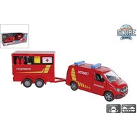 KidsGlobe VW Bus Feuerwehr mit Anhänger DieCast Pullback Licht + Sound 27,5cm KidsGlobe VW Bus Feuerwehr mit Anhänger DieCast Pullback Licht + Sound 27,5cm von Van Manen's Handelsonderneming