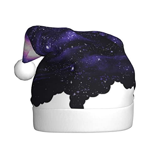 Galaxy Space Art Weihnachtsmütze, Unisex, Plüsch, bequeme Weihnachtsfeierhüte, Neujahrsfeier-Dekorationen von Vanani