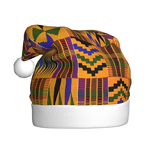 Vanani Afrikanische Tribal ethnische Textur Weihnachtsmütze, Unisex, Plüsch, bequeme Weihnachtsparty-Hüte, Neujahrsfeier-Dekorationen von Vanani