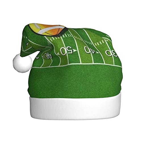 Vanani American Football Field Ball Sport Weihnachtsmütze, Unisex, Plüsch, bequeme Weihnachtsfeierhüte, Neujahrs-Partydekorationen von Vanani