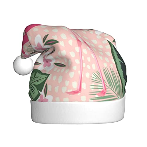 Vanani Flamingo-Weihnachtsmütze, Unisex, Plüsch, bequem, Weihnachtsfeierhüte, Neujahrsfeier-Dekorationen von Vanani