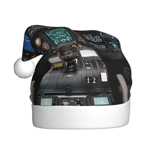 Vanani Flugzeug-Cockpit-Weihnachtsmütze, Unisex, Plüsch, bequeme Weihnachtsfeier-Hüte, Neujahrs-Partydekorationen von Vanani