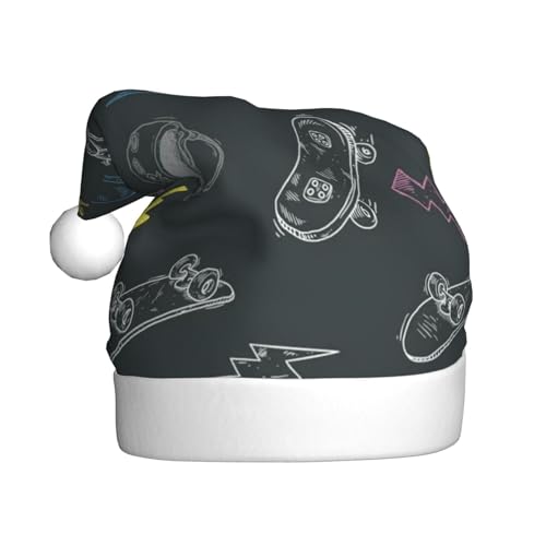 Vanani Graffiti-Skateboard-Weihnachtsmütze, Unisex, Plüsch, bequem, Weihnachtsfeier-Hüte, Neujahrs-Partydekorationen von Vanani