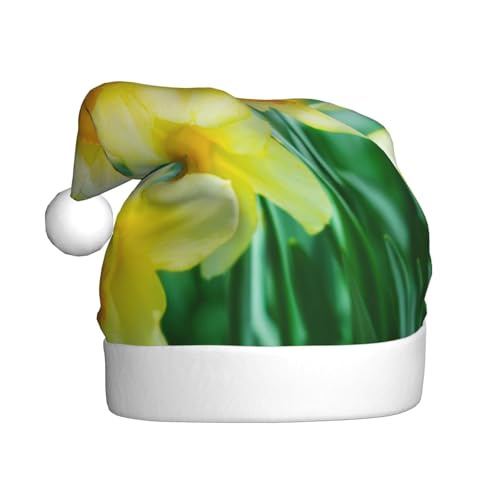 Vanani Narzissen-Blumen-Weihnachtsmütze, Unisex, Plüsch, bequeme Weihnachtsfeier-Hüte, Neujahrs-Partydekorationen von Vanani