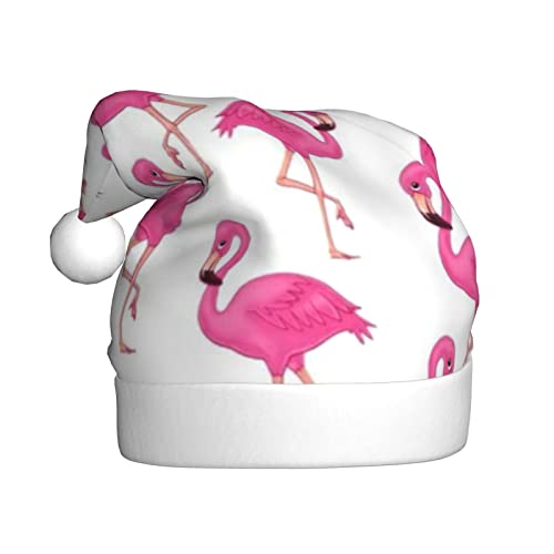 Vanani Pinke Flamingo-Weihnachtsmütze, Unisex, Plüsch, bequem, Weihnachtsfeierhüte, Neujahrsfeier-Dekorationen von Vanani