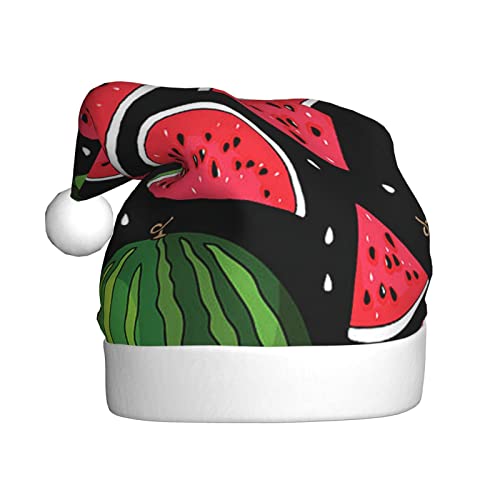 Vanani Wassermelonen-Weihnachtsmütze, Unisex, Plüsch, bequem, Weihnachtsfeier-Hüte, Neujahrs-Partydekorationen von Vanani