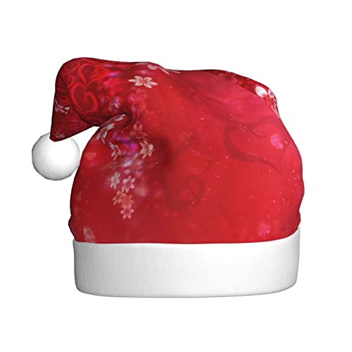 Vanani Weihnachtsmützen mit Herz-Blume, Unisex, Plüsch, bequem, Weihnachtsfeierhüte, Neujahrsfeier-Dekorationen von Vanani