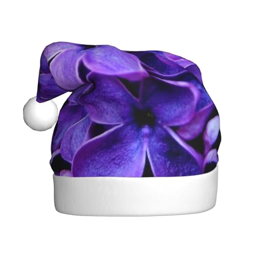 Violette Blumen-Weihnachtsmütze, Unisex, Plüsch, bequem, Weihnachtsfeier-Hüte, Neujahrs-Partydekorationen von Vanani