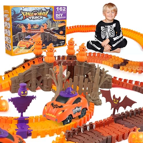 Construction Race Tracks Glow in The Dark World Toy Set-Halloween Thema, Tracks Spielzeug für 3 4 5 6 7 8 Jahre Alten Jungen, 3 4 5 6 Jahre Alten Jungen von Vanmor