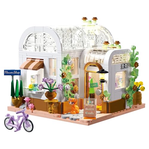 VannMold Blumen Haus Klemmbausteine, Kreative Blumen Spielzeug Bauprojekt für Alter 6+, Zeigen Sie eine Blumen Haus Klemmbausteine Szene, EIN Geschenk für Jugendliche die Blumen und Pflanzen Lieben von VannMold