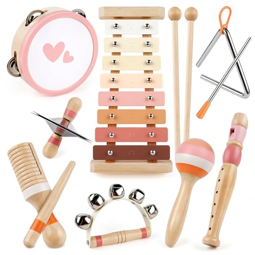 Musikinstrumente Kinder ab 3 Jahre Xylophon Trommel Schlagzeug Kinderspielzeug Musikinstrumente Spielzeug Mädchen 3 Jahre Montessori Holzspielzeug von Vanplay