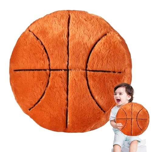 Varatiktok Basketball-Kissen, gefüllte Basketball-Plüschkissen - Sportkissen Plüsch-Basketball-Stofftier,Flauschiges gefülltes Sportbälle-Spielzeug, weiches gefülltes Kissen für Schlafzimmer, Büros von Varatiktok