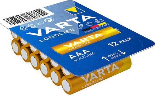 Varta LONGLIFE AAA Big Box 12 Micro (AAA)-Batterie Alkali-Mangan 1200 mAh 1.5V 12St. von Varta