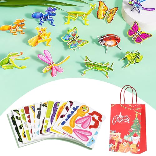 3D Cartoon Puzzles for Kids Ages 4-8,Educational 3D Cartoon Puzzles for Kids,Flowarmth Educational 3D Cartoon Puzzle Best Educational Gift for Boys & Girls Art DIY Craft Gift Decor (50PCS,Butterfly) von Varyhoone