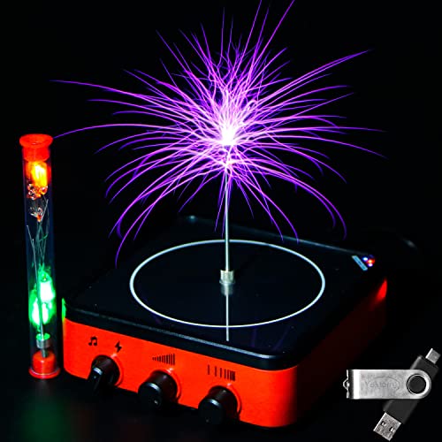 Vastarry Mini Tesla Spule Music Tesla Coil Blitzmodell Electric Power Wireless Transmission Model Science Experiment Tool (Schwarzer Rand) von Vastarry