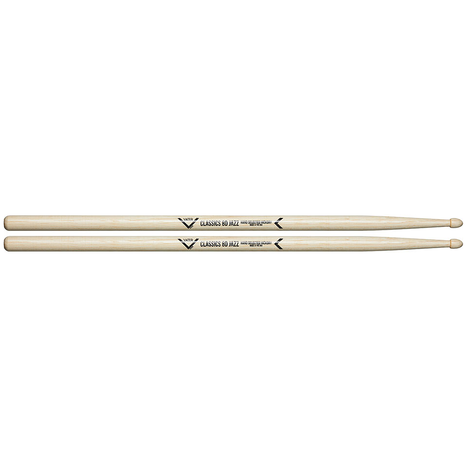 Vater Classics Hickory VHC8DJW 8D Jazz (Wood) Drumsticks von Vater