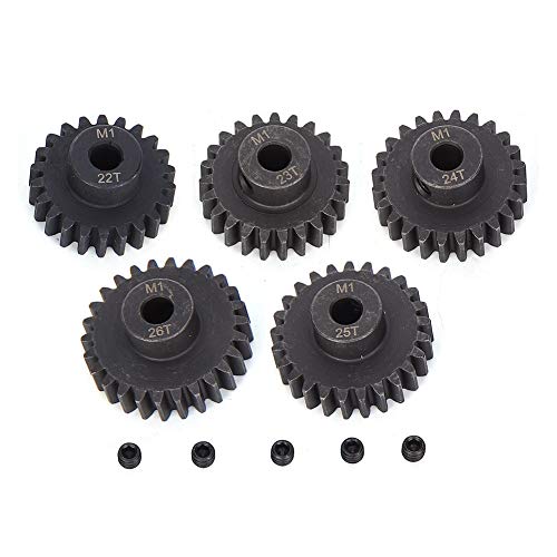 VBESTLIFE RC-Motor Getriebe, 5mm Innen Loch (M1 22T/23T/24T/25T/26T) Chromstahl-Motor-Gear-Kit RC Zubehör von VBESTLIFE