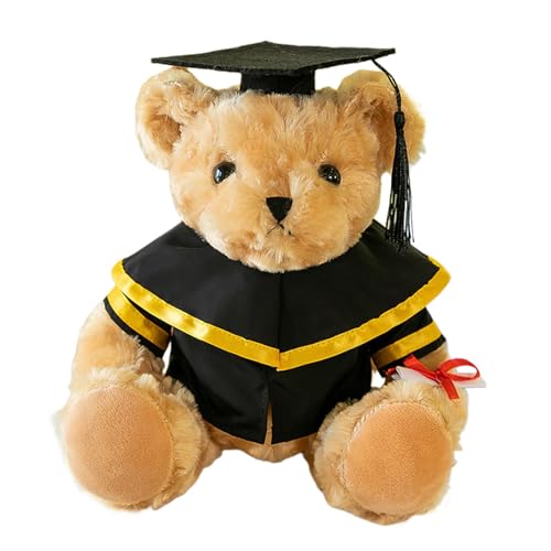 Graduation Teddybär Abschlussbär mit Kleid Plüsch Bär 10 Zoll Tierpuppe Bär flauschig süßes bequemes Plüschkleid für Frauen Männer Geschenk von Vbnuyhim