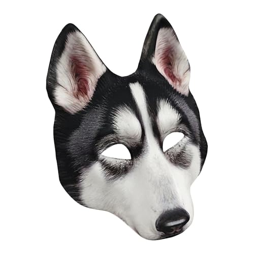 Vbnuyhim Husky Maskerade Face Cover - Dress Up Maske - Halloween Maske für Maskerade Prom, Fancy Dress Costume Cosplay Requisiten von Vbnuyhim