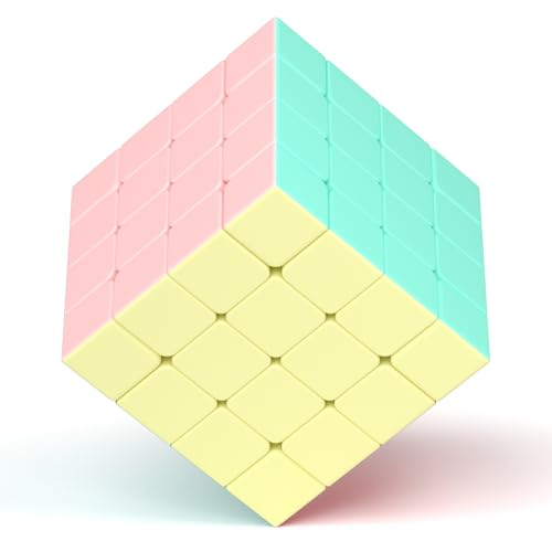 Vdealen Macaron Zauberwürfel Speed Cube Zauberwürfel Original, Glattes Stickerless Magic Würfel für Kindergeparty, Magic Cube Spielzeug Geschenke für Kinder Teenager Erwachsene(4x4x4) von Vdealen