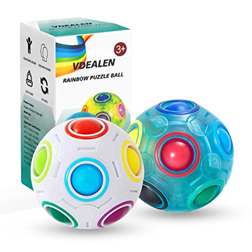 Vdealen Magischer Regenbogen-Puzzleball, Fidget Ball Puzzle Spiel Spaß Stressabbau Magic Ball Denksport Ball Spielzeug für Kinder Teens & Erwachsene von Vdealen