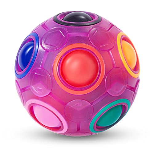 Vdealen Regenbogenball Magischer Puzzleball Zappelball Spiel Spaß Stressabbau Geschicklichkeitsspiele Pädagogische Spielzeug Denksport Ball Spielzeug Knobelspiel für Kinder Teens & Erwachsene von Vdealen