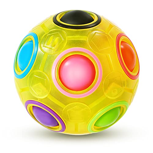 Vdealen Regenbogenball Magischer Puzzleball Zappelball Spiel Spaß Stressabbau Geschicklichkeitsspiele Pädagogische Spielzeug Denksport Ball Spielzeug Knobelspiel für Kinder Teens & Erwachsene von Vdealen