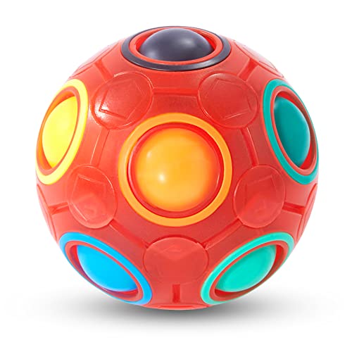 Vdealen Magischer Regenbogen-Puzzleball, Zappelball Puzzle Spiel Spaß Stressabbau Magic Ball Denksport Ball Spielzeug für Kinder Teens & Erwachsene von Vdealen