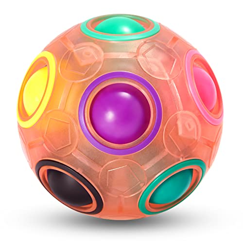 Vdealen Regenbogenball Magischer Puzzleball Zappelball Spiel Spaß Stressabbau Geschicklichkeitsspiele Pädagogische Spielzeug Denksport Ball Spielzeug Knobelspiel für Kinder Teens & Erwachsene von Vdealen