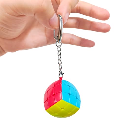 Vdealen Mini Zauberwürfel Schlüsselanhänger Speed Cube Key Ring Zauberwürfel Original 30mm, Schlüsselanhänger Magic Würfel für Kindergeparty Spielzeug Geschenke für Kinder Teenager Erwachsene(3x3 Bun) von Vdealen