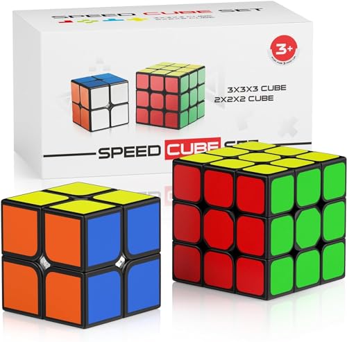 Vdealen Zauberwürfel Set Speed Cube von 2x2 3x3 Zauberwürfel Original, Magic Cube für Anfänger und Fortgeschrittene, Geschenk für Kinder Teenager Erwachsene(Aufkleber) von Vdealen