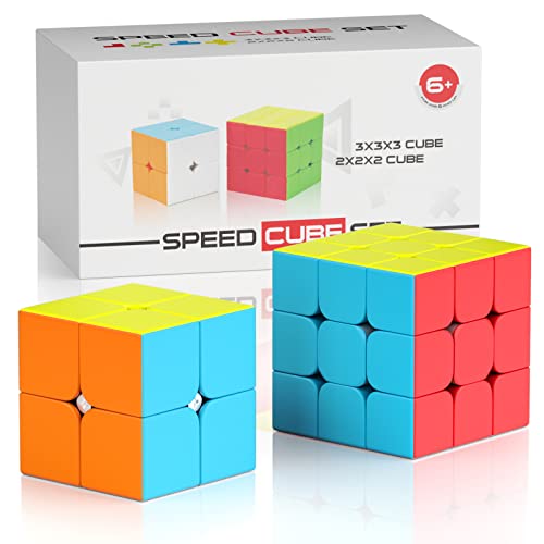 Vdealen Zauberwürfel Set Speed Cube von 2x2 3x3 Zauberwürfel Original, Magic Cube für Anfänger und Fortgeschrittene, Geschenk für Kinder Teenager Erwachsene(Stickerless) von Vdealen