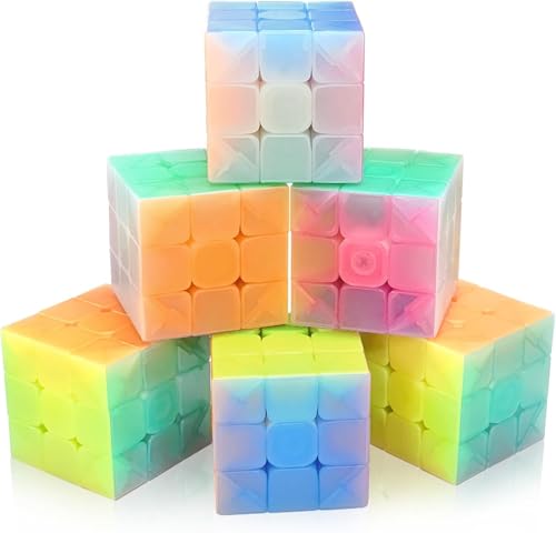 Vdealen Zauberwürfel Set Speed Cube von 3x3 Zauberwürfel Original 6er Pack(Jelly) von Vdealen