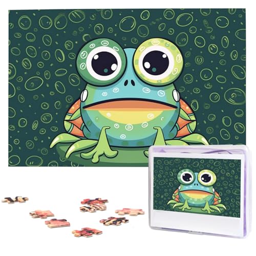 Puzzle 1000 Teile für Erwachsene Big Eyed Frog Jigsaw Puzzle Cool Tier Weihnachten Puzzle Geschenk Puzzle für Familie Größe 75 X 50 cm von VducK