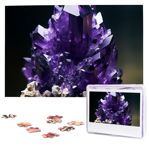 Puzzles 1000 Teile Lila Amethyst Personalisierte Puzzles Fotos Puzzle für Familie Bilderpuzzle für Erwachsene Hochzeit Geburtstag Mini Bausteine Größe 75 x 50 cm von VducK