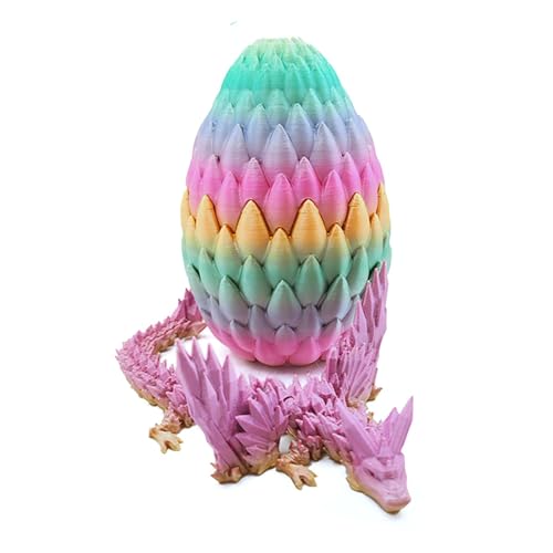 3D Printed Dragon with Egg, Articulated Crystal Dragon In Egg, Dragon Home Decor, Dragon Toys for Kids, Collectible Dragon Figurines, 3D Printed Dragon Collectible, Crystal Dragon Figurines von Veasbuu