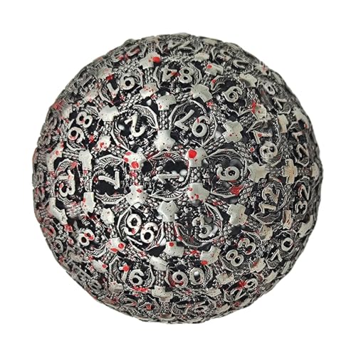 D100 Metal Dice, 100 Sided Polyhedral Dice, Premium Quality Dice for Tabletop Games, Unique and Striking Design Kinds of Role-Playing Games and RPG Adventures for Entertainment von Veasbuu