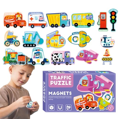 Magnetic Puzzles, Educational Learning Magnets, Magnetic Puzzles for Kids, Funny Educational Toy, Kids Educational Toys,Magnetic Puzzle Set, Learning Toys for Boys and Girls, von Veasbuu