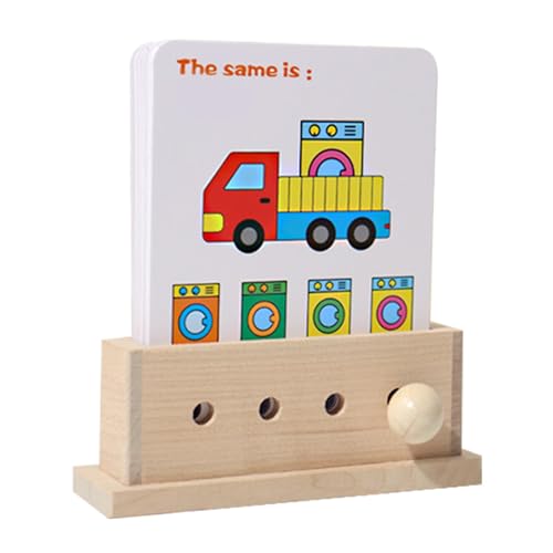 Matching Card Game, Early Learning Cards, Fun Educational Cognitive for Kids, Aged 3+, Children's Learning Game, 5.24x1.57x5.91 Inches, Knowledge, Wood + Paper von Veasbuu