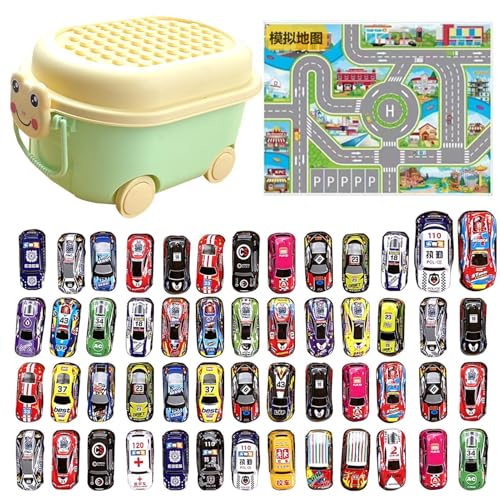 Pull Back Toys, Friction Powered Car, Learning City Town Roads, Interactive Vehicle Set, Educational Rug, for 3-5 Years Old Children, Perfect for Motor Skills Development von Veasbuu