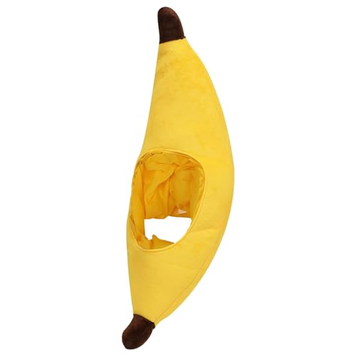 Stuffed Banana Headwear, Winter Warm Novelty Masque Cap, Cozy Banana Hat, Cute Plush Banana Hat for Kids and Adults, Funny Cartoon Plush Hat Headgear for Cold Weather von Veasbuu