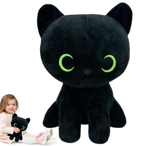 Veasbuu Black Plush Toy | Stuffed Black Cat Toy | Cat Plush Stuffed Animal Toy | Soft Plushie Black Cat Stuffed Animal | Cute Plush Doll for Sofa, Bedroom, Living Room and Study Room Decor von Veasbuu