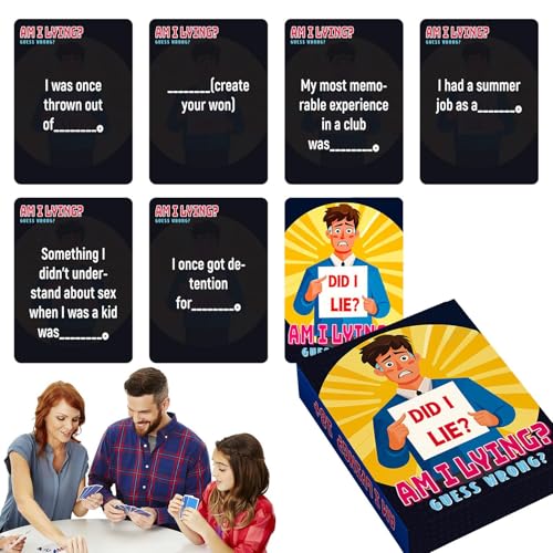 Veasbuu Card Games, Lie Guessing Card Game, 3.5x2.52 Inches Fun Strategy Deck to Adults and Kids, Interactive Icebreaker for Company Team Building, Family Gatherings, Party Celebrations Veasbuu Card Games, Lie Guessing Card Game, 3.5x2.52 Inches Fun Strategy Deck to Adults and Kids, Interactive Icebreaker for Company Team Building, Family Gatherings, Party Celebrations von Veasbuu