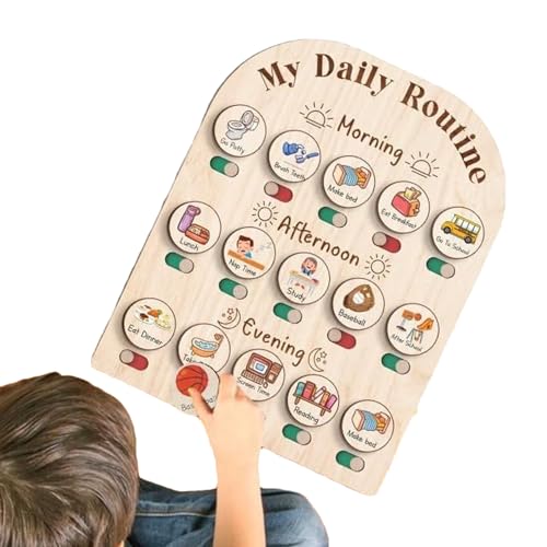 Veasbuu Kids Daily Routine Chart, Morning Bedtime Routine Charts Toddler, 14.02x11.81x1.5 Inches Educational Toys Wood Planner Boards, Visual School Supplies for Children, Preschool Veasbuu Kids Daily Routine Chart, Morning Bedtime Routine Charts Toddler, 14.02x11.81x1.5 Inches Educational Toys Wood Planner Boards, Visual School Supplies for Children, Preschool von Veasbuu