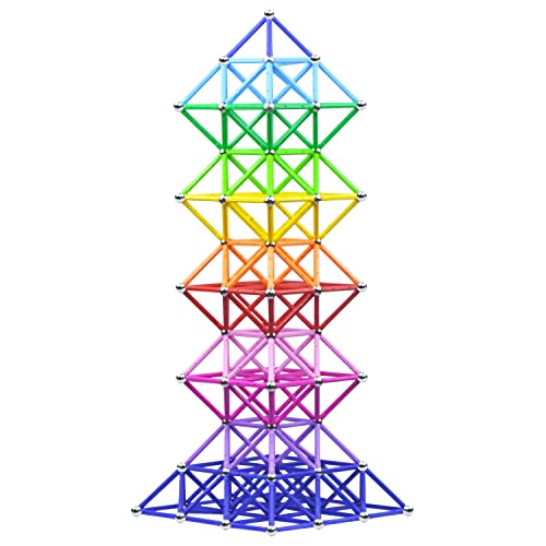 Veatree 160 Stücke Puzzle Magnetische Bausteine Spielzeug Magnet BAU Bauen Kit Bildung Spielzeug für Kinder Spielen Stacking Spiel mit Magnetischen Ziegeln und Sticks von Veatree