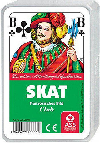 Ass Spielkartenfabrik 22570001 Skat-Französisches Bild, Plastiketui, 32 Spielkarten, Weiß von VEDES Großhandel GmbH - Ware